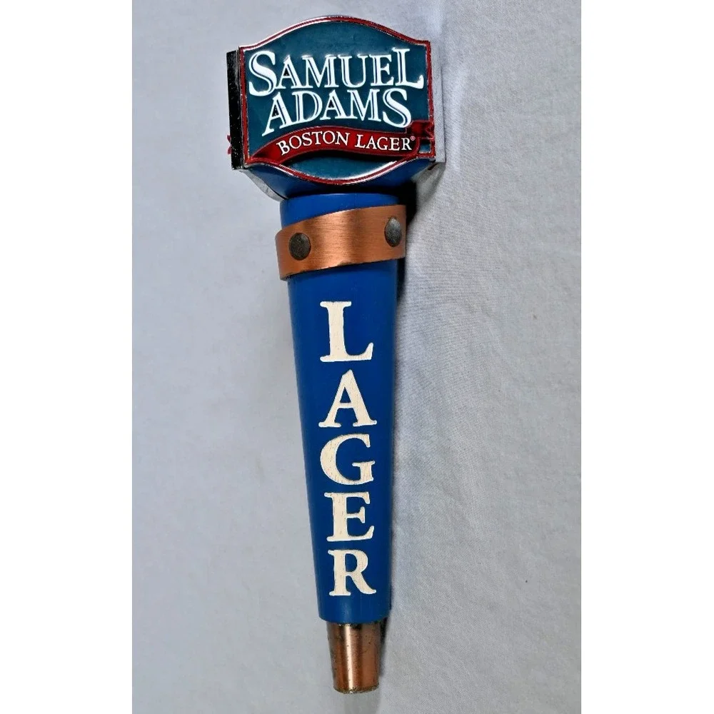 Samuel Adams Boston Lager Beer Tap Handle Blue Copper Accent 9-1/2